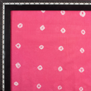 Pink Bandhani Print Cotton Fabric Dress Material