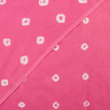Pink Bandhani Print Cotton Fabric Dress Material