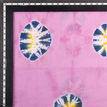 Pink Polkas Dots Handmade Tie Dye Shibori Cotton Fabric