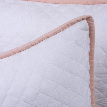 Pink Stripe 100% Cotton Machine Quilted Pillow Cover