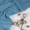  Plain Light Blue Organic Cotton Gauze Fabric