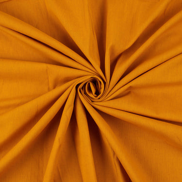 Plain Mustard Yellow Flex Cotton Fabric for Womens Clothing