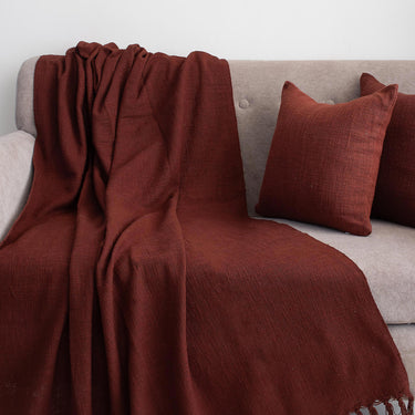 Plain Organic Sofa Throws for Living Room with Cushion Covers - Diwali Gifts for Home