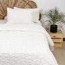 Plain White Handmade Soft Cotton Kantha Quilt