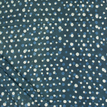 Polka Dot Hand Block Print Fabric for Dress Material