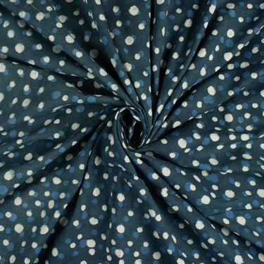 Polka Dot Hand Block Print Fabric for Dress Material