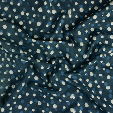 Polka Dot Hand Block Print Fabric for Dress Material