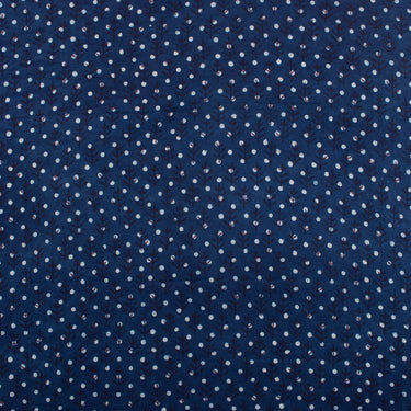 Polka Dots Indigo Cotton Hand Block Print Fabric