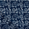 Premium Animal Indigo Block Print 