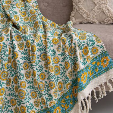Premium Block Printed Sofa Throw Blanket