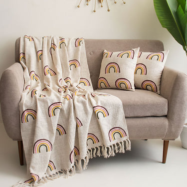 Premium Corporate Gift Printed Sofa Throw & Cushion Cover 