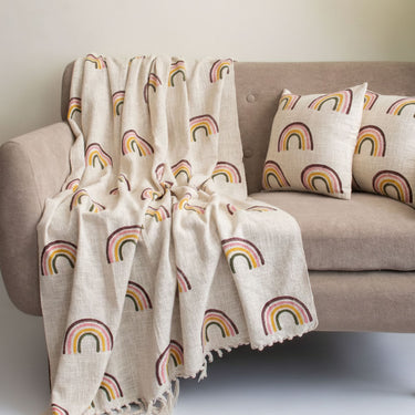 Premium Corporate Gift Printed Sofa Throw & Cushion Cover