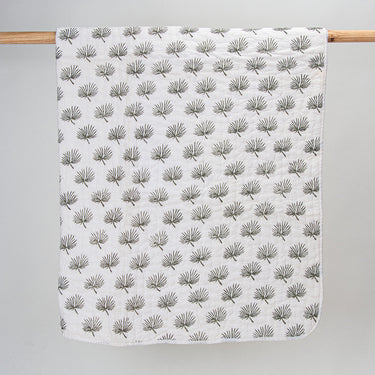 Premium Dyed Green Tree Print Cotton Baby Blankets For Winter