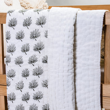 Premium Dyed Green Tree Print Cotton Baby Blankets For Winter