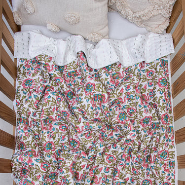 Premium Floral Printed Organic Cotton Baby Blankets For Winter