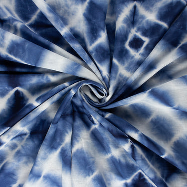 Premium Handmade Blue Tie Dye Shibori Cotton Fabric