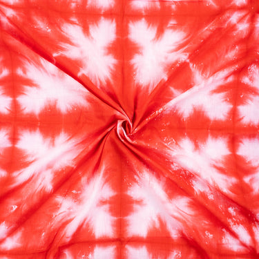 Premium Handmade Tie Dye Shibori Cotton Orange Fabric