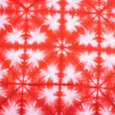Premium Handmade Tie Dye Shibori Cotton Orange Fabric