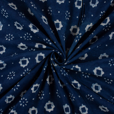Premium Indigo Pure Cotton Hand Block Print Fabric