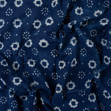 Premium Indigo Pure Cotton Hand Block Print Fabric