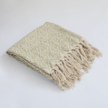Premium Leaf Printed Cotton Throw for Couch