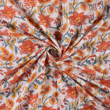 Premium Multicolor Cotton Hand Block Print Fabric