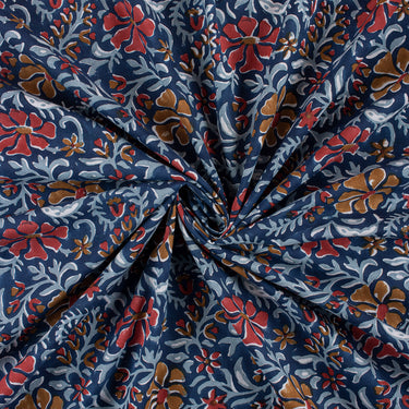Premium Multicolor Floral Hand Block Print Fabric