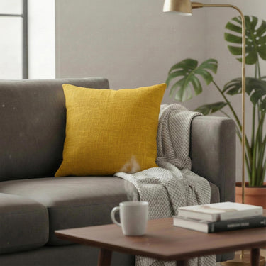 Premium Mustard Yellow Plain Color Cushion Cover Set of 5