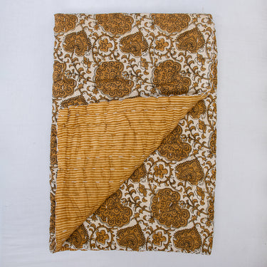 Premium Organic Cotton Brown Kantha Baby Blankets