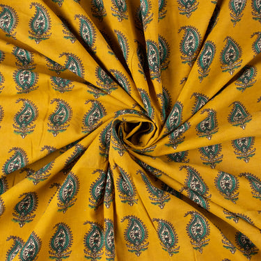 Premium Paisley Bagru Hand Block Printed Fabric 