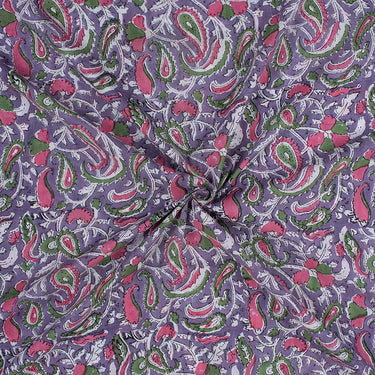 Premium Paisley Cotton Hand Block Printed Fabric