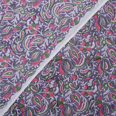 Premium Paisley Cotton Hand Block Printed Fabric