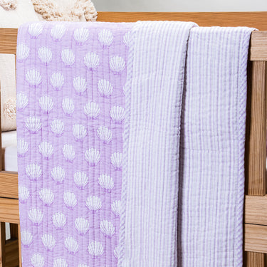 Premium Purple Cotton Baby Quilt