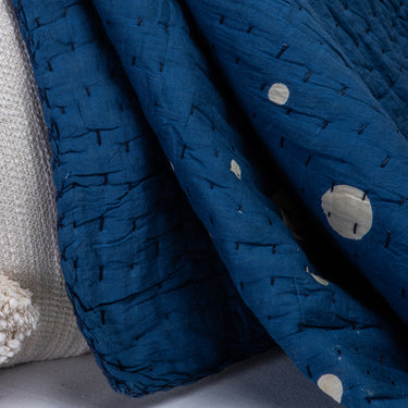 Premium Quality Blue Dyed Cotton Baby Quilt