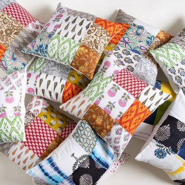 Premium Quality Organic Cotton Patchwork Cushion Cover