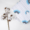 Premium Quality Sky Blue Rainbow Print Baby Blankets For Winter