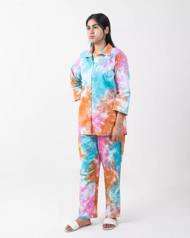 Premium Quality Tie Dye Cotton Cord Set For Women