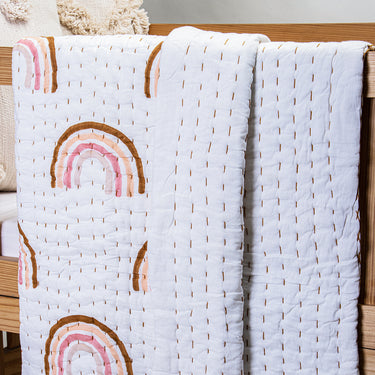 Premium Rainbow Print Cotton Small Baby Blanket