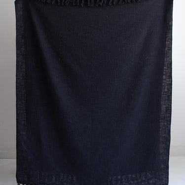 Premium Soft Black Cotton Plain Sofa Throw with Two Cushion Cover - Weddings Gifts for Couples