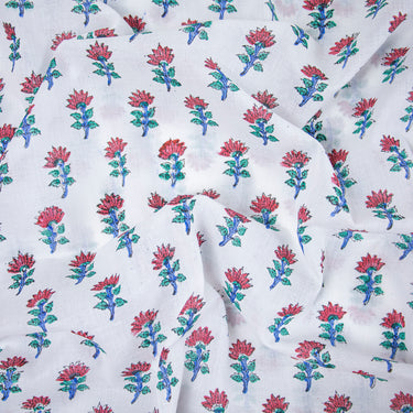 Premium Soft Floral Hand Block Printed Cotton Fabric