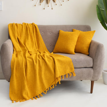 Premium Soft Sofa Throw with 2 Cushion Cover - Best Gifts for Home Decor