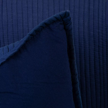 Premium Solid Stripe Cotton Quilted Pillow Cover
