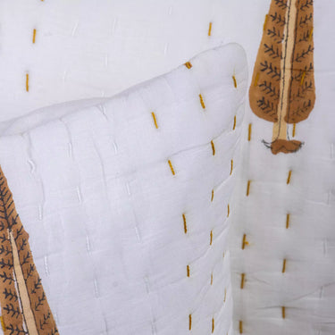 Printed Kantha Quilted 100% Cotton Pillow Cover