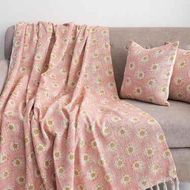 Printed Sofa Throw with Two Cushion Covers Best Gift for Her