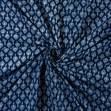 Pure Blue Indigo Hand Block Print Fabric