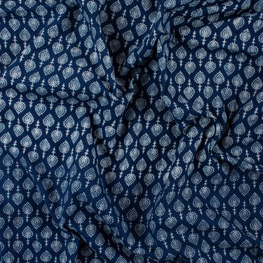 Pure Blue Indigo Hand Block Print Fabric