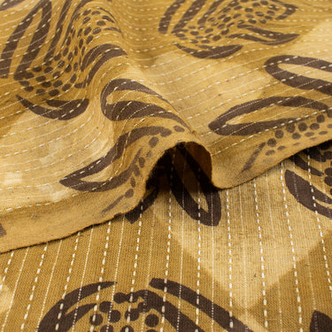 Pure Cotton Dabu Kantha Floral Printed Fabric