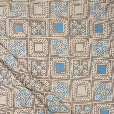 Pure Cotton Dabu Kashish Hand Block Print Fabric for Summer