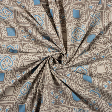 Pure Cotton Dabu Kashish Hand Block Print Fabric for Summer