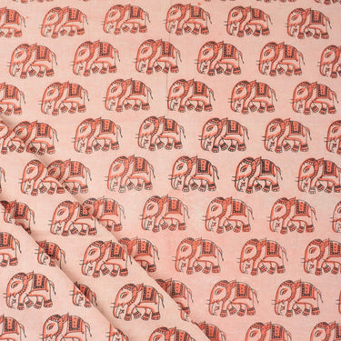 Pure Cotton Elephant Dabu Hand Block Print Fabric